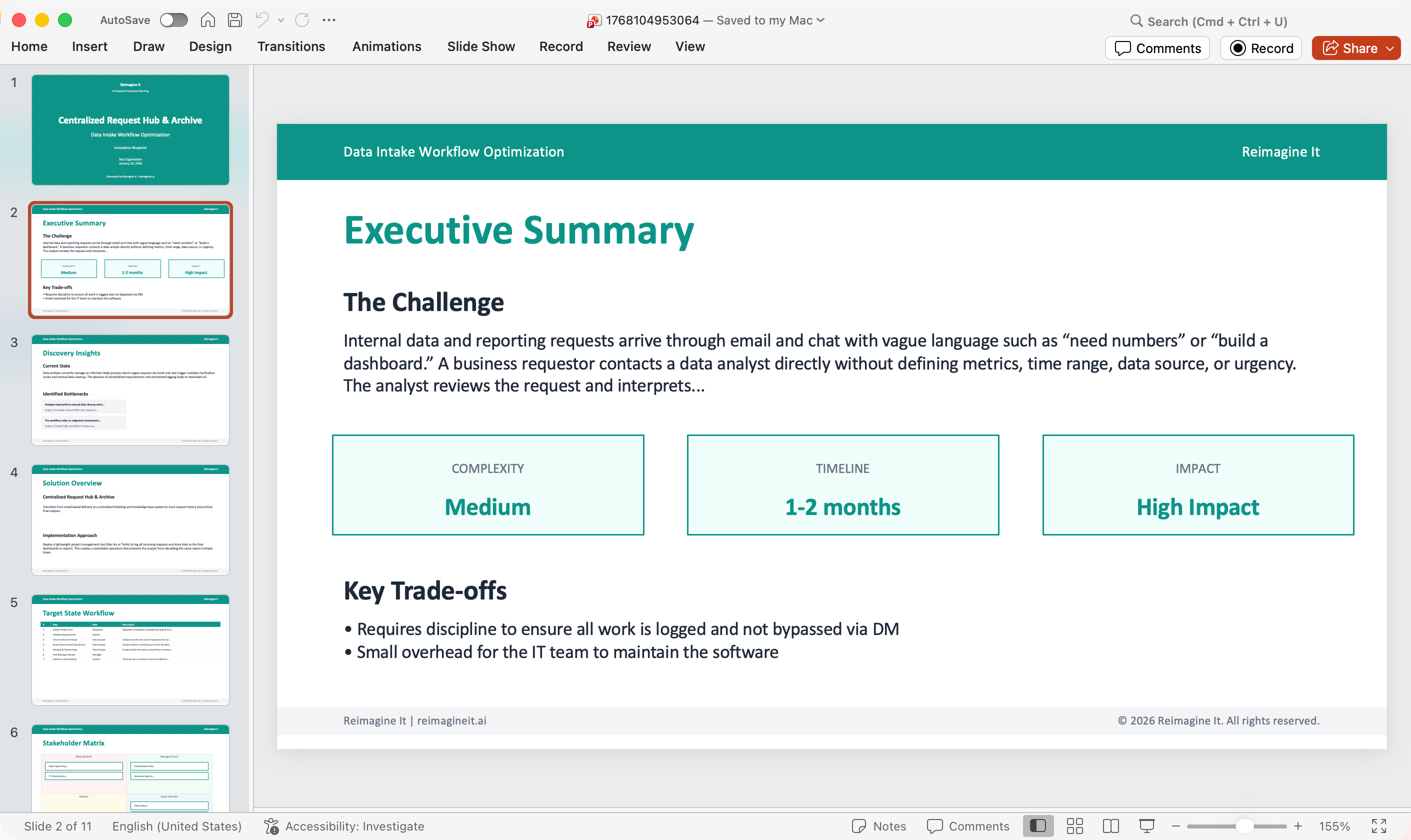 PowerPoint and PDF export options